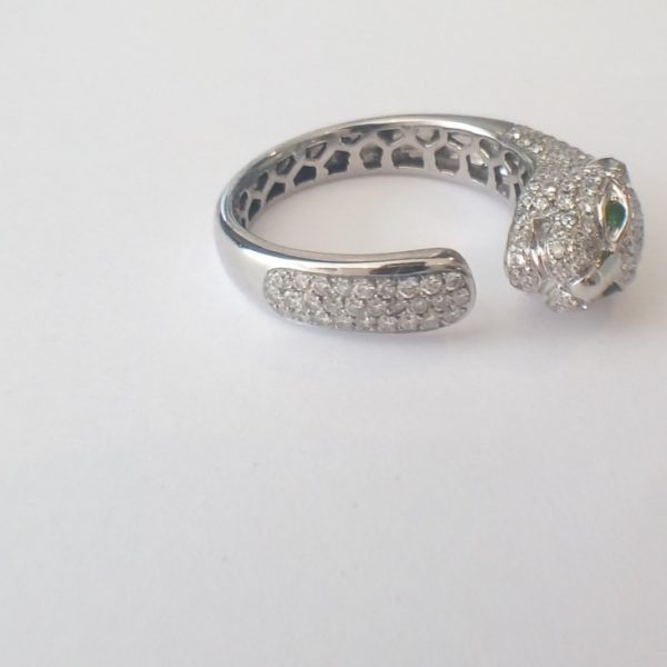 Bague Joaillerie Panthère Or gris et Diamants – Image 2