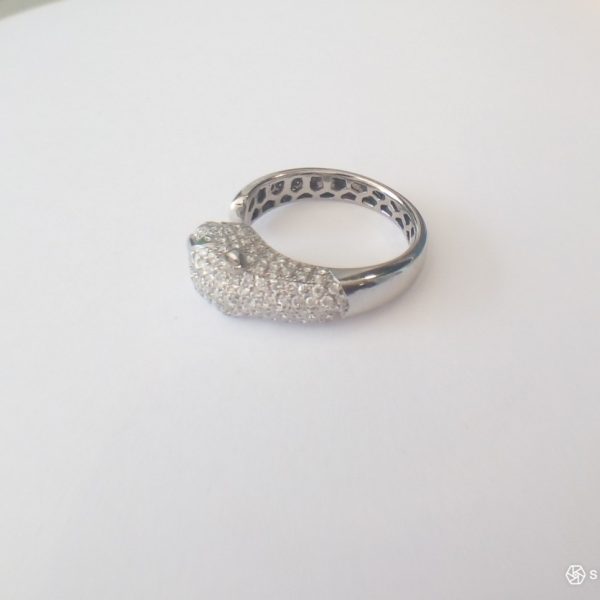 Bague Joaillerie Panthère Or gris et Diamants – Image 3