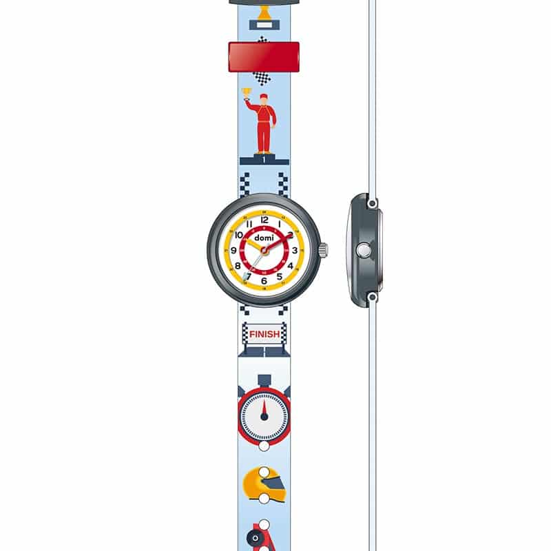 Montre pour enfant “Circuit auto” boîtier et bracelet plastique