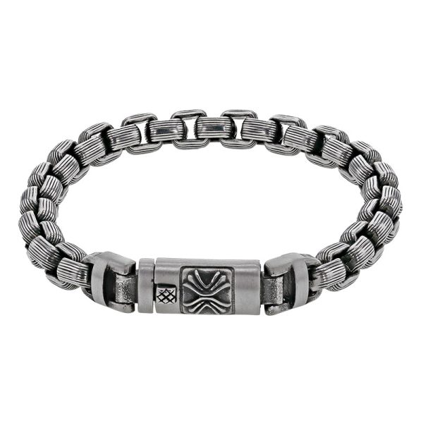 Bracelet maille forcat acier